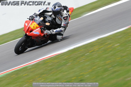 2009-05-09 Monza 3403 Superstock 600 - Free Practice - Vincent Lonbois - Yamaha YZF R6